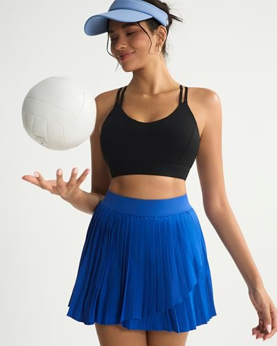 RUNNING GIRL Women's Sports Bras Black Large Strappy Padded Low Impact Workout Bra