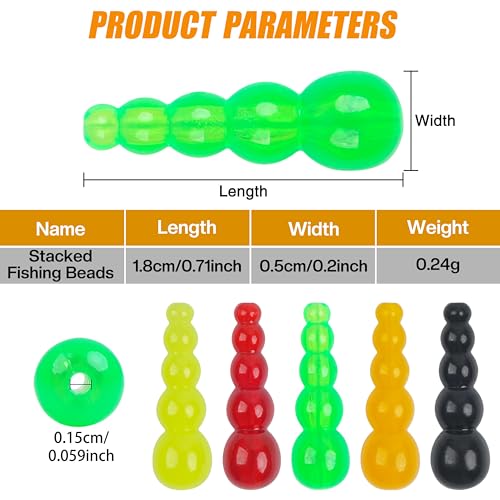 Gourd Stopper Fishing Beads - 150pcs Yellow Fishing Lure Rigs