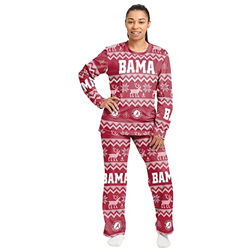 NCAA Women's Holiday Ugly Pattern Pajamas - Alabama Crimson Tide - Medium