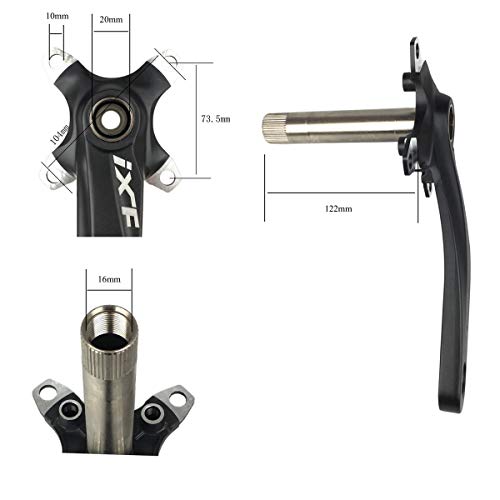 Black 170mm MTB Crank Set with 104mm BCD Bottom Bracket Chainring Bolts - Compatible with Shimano, FSA, Gaint