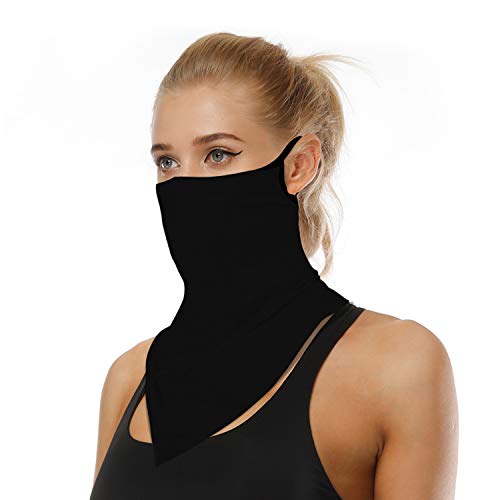 UV Protection Neck Gaiter Face Mask - Solid Black
