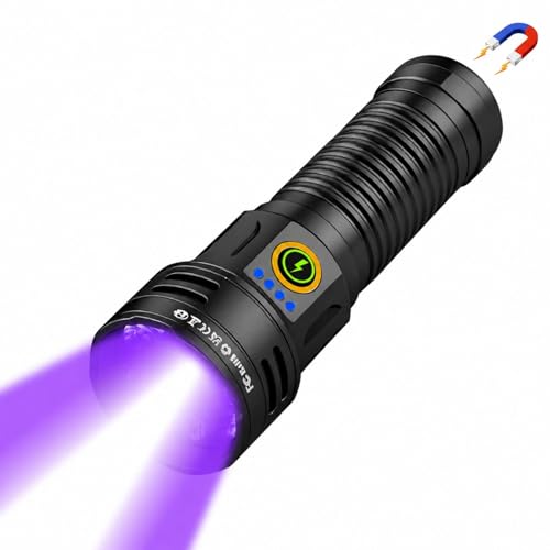 30W UV Flashlight with 365nm Black Light & White Light, 5000mAh Rechargeable