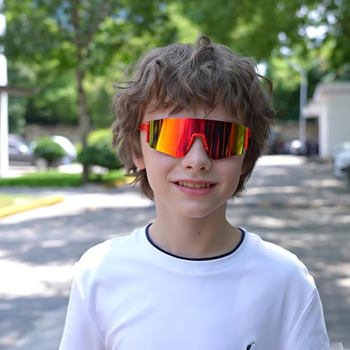 Youth Baseball Sunglasses for Kids Age 6-12 - Lightweight Cycling Sports Shades