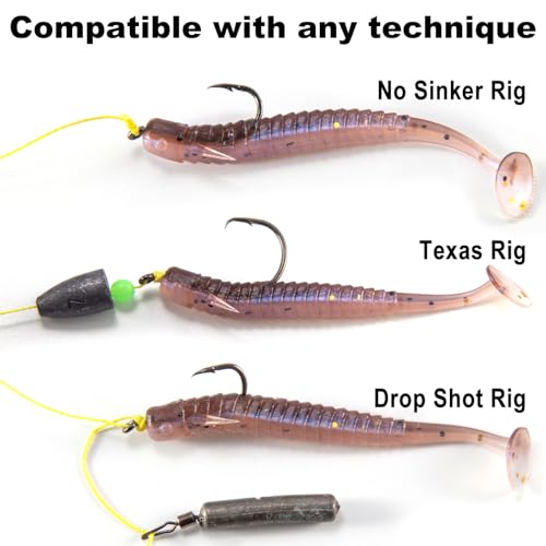 3'' Soft Plastic Swimbait Fishing Lure - 10 Pack - Pearl