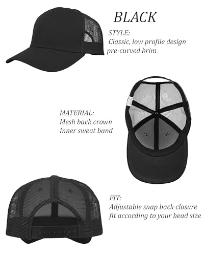 Gelante Mesh Trucker Baseball Cap Snapback Hat Structured Front Panel