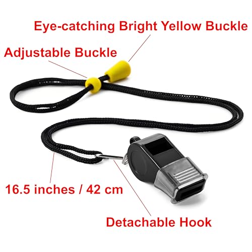 12 Pack Sports Whistles with Lanyards for Coaches and Referees