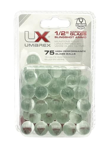 Hardened Glass Slingshot Ammo - 1/2 Inch Diameter, 75 Count