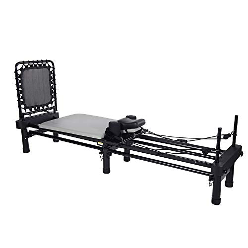 Pilates Reformer Machine - Foldable & Compact, 86.25" L x 20" W x 14" H - Gray