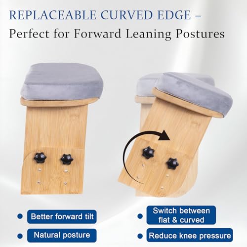 Adjustable Bamboo Meditation Bench with Cushion & Carry Bag