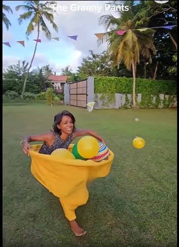 Granny Pants Yard Game Set - Giant Toss and Catch Balls - Yellow