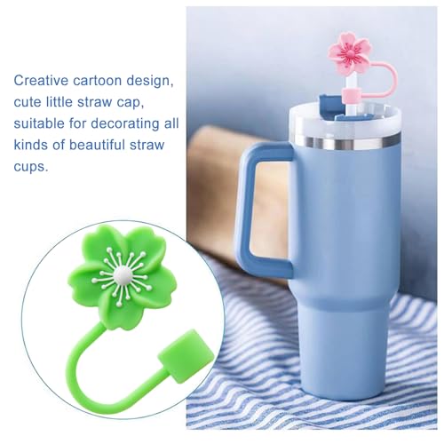 Silicone Straw Cover for 10mm Tumbler Straws - 6pcs Sakura Straw Cap