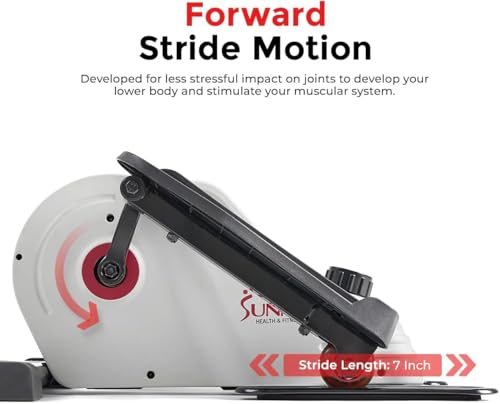 Under Desk Elliptical Machine - Compact, Quiet, Adjustable Resistance - White