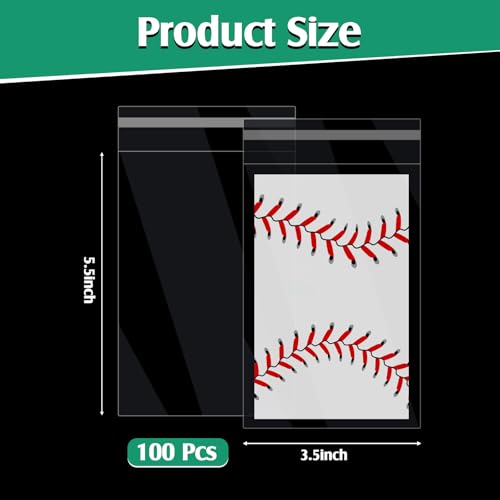 100 Pcs Trading Card Sleeves - Resealable Plastic Bags