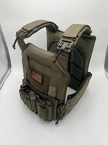 Tactical Airsoft Vest with Quick Release Buckles - Ranger Green XL