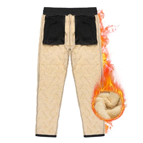 LBL Men's Fleece Jogger Pants Sherpa Lined Winter Activewear Medium Black