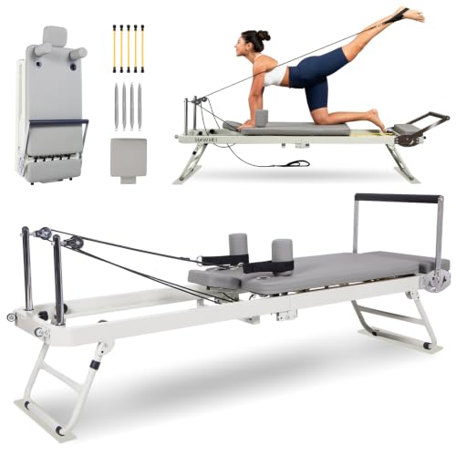 Foldable Pilates Reformer Machine with Jump Board & Dual Resistance