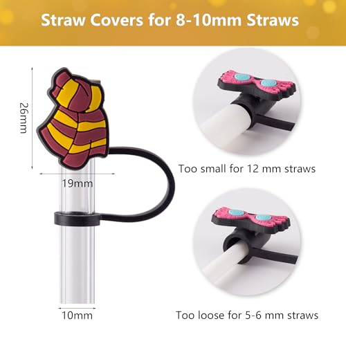 Silicone Straw Covers - 6Pcs Magic Toppers for Stanley Cup - Black Magic