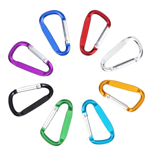 Aluminum D-Shape Carabiner Clip 1.6 Inch - 10 Pack