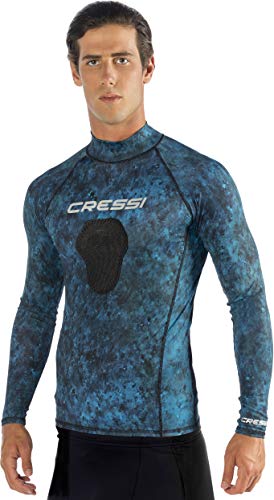 Camouflage Rash Guard for Scuba Diving & Spearfishing - Large Camo Blue