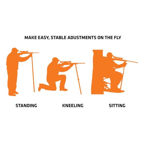 PRIMOS Hunting Trigger Stick Gen3 - Shooting Stick with Adjustable Height, Lightweight Design, and Quick-Detach Yoke for Hunting, Shooting, and Photography (35"-65", Monopod)