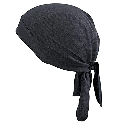 Cooling Bandana Cap - Skull Cap Do Rag for Men, Small-Large Black