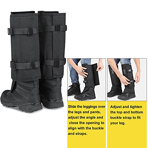 Snake Gaiters for Hunting - Durable Snake Bite Protection - Black