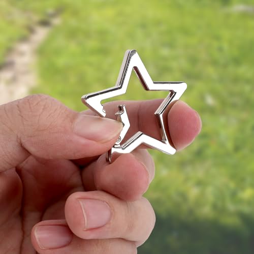 Star Shaped Carabiner Clip - Zinc Alloy Pentagram Keychain Hook