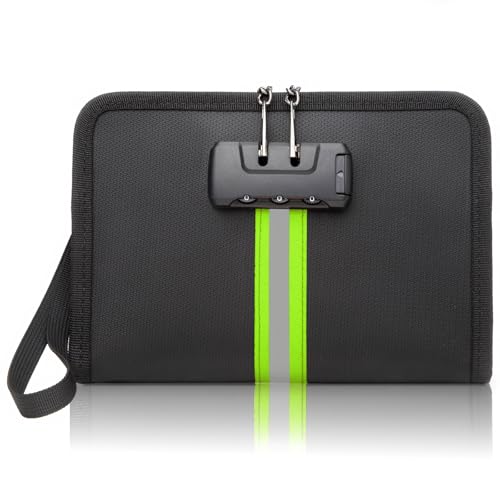 Fire Proof Money Bag for Cash,Money Bag with Lock and Zipper,Safe Fireproof Waterproof,Suitable for Cash, Mobile Phones, Keys, Credit Cards