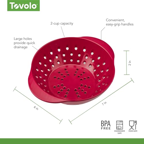 Mini Berry Colander Strainer - Cayenne Red, BPA-Free Melamine