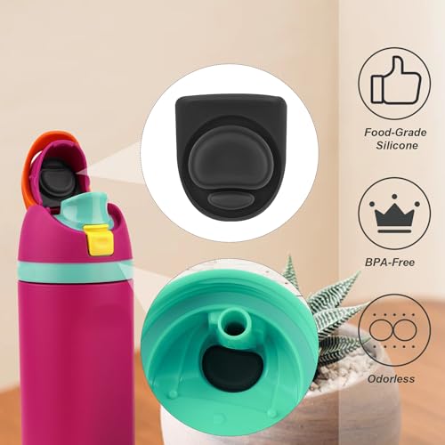 Replacement Silicone Stopper and Seal Ring Set for Water Bottles - Black