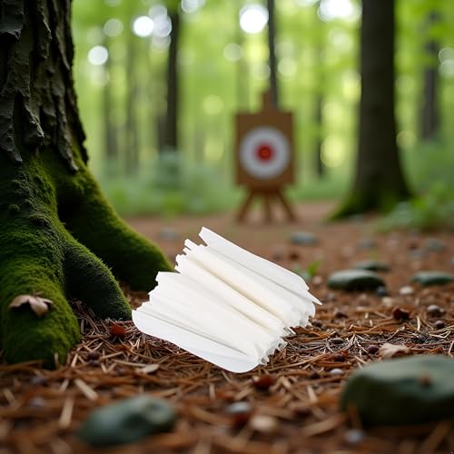 3 Inch White Plastic Arrow Vanes - 50 Pack Fletching Kit