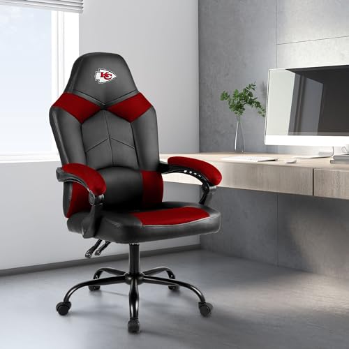 Oversized Kansas City Chiefs Office Chair with Padded Armrests