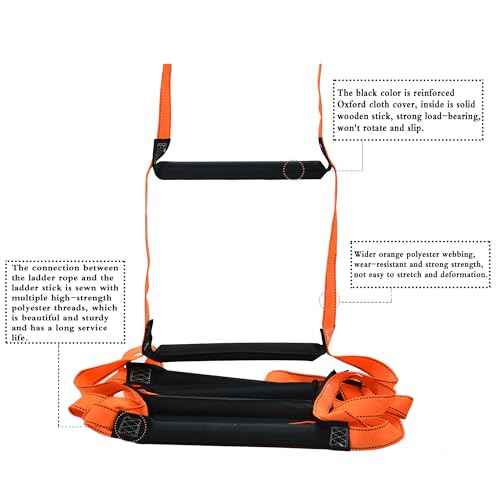 16 Feet Fire Escape Ladder Emergency Fire Ladder for 2-3 Story Homes Reusable Portable Safety Ladders for Windows, Balconies and Sailboats, Kayaks and More