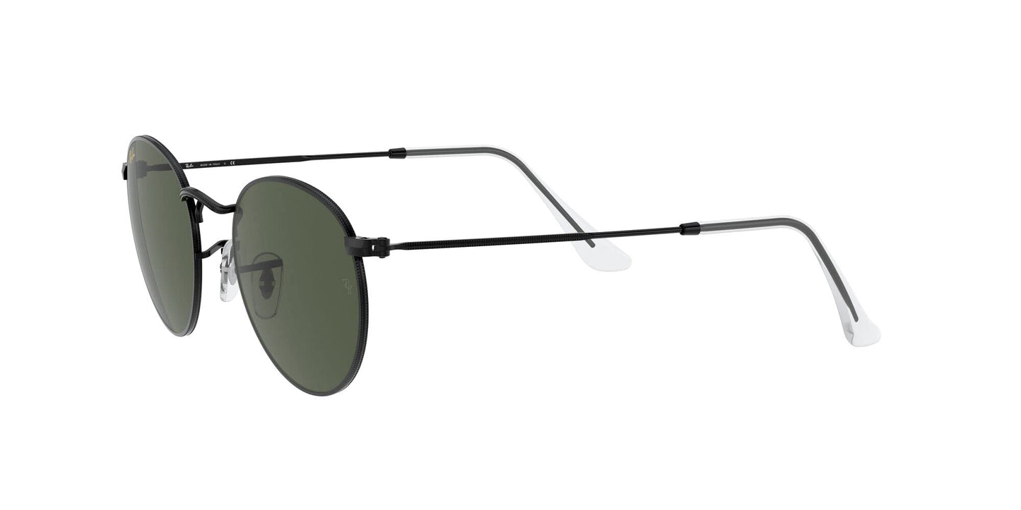 Ray-Ban Unisex RB3447 Round Metal Round Sunglasses, Black/G-15 Green, 53 mm