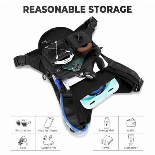Lightweight Hydration Vest Backpack with 2.0L Bladder - Black V2