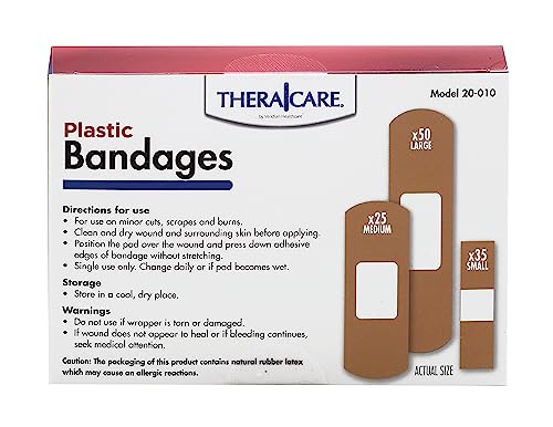 Sterile Plastic Adhesive Bandages - Assorted Sizes, 110 Count