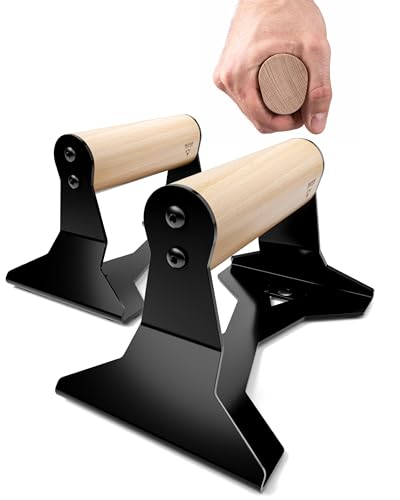 Ergonomic Wooden Push Up Bars - Heavy-Duty Non-Slip Parallettes
