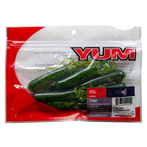 Soft Plastic Tube Fishing Lure - 4 Inch Bass Bait - Watermelon Seed