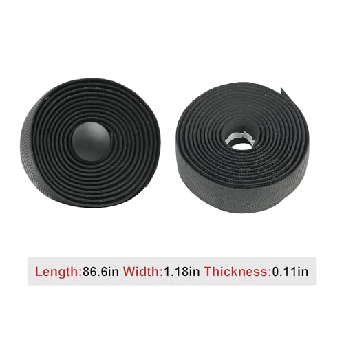 Black PU Bike Handlebar Tape with Anti-Slip Grip & Shock Absorption for Road & Gravel Bikes