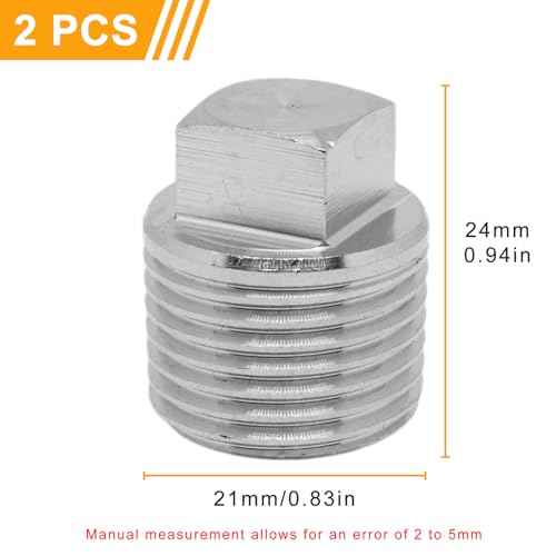 304 Stainless Steel 1/2" NPT Boat Drain Plug - Silver 2pcs