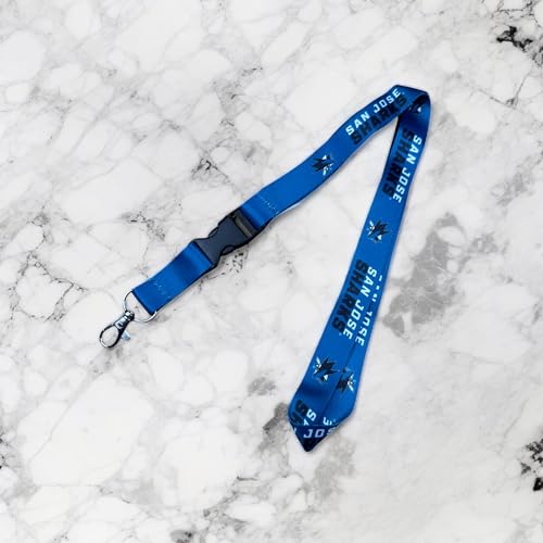 Desert Cactus San Jose Sharks NHL Lanyard with Snap Buckle – Blue