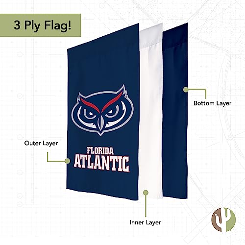 Florida Atlantic University Garden Flag - Desert Cactus 12 x 18 in Officially Licensed