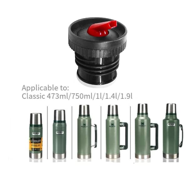 Argentus Thermos Stopper Replacement for Stanley Classic Wide Mouth Bottle Black-Red / 1.1QT