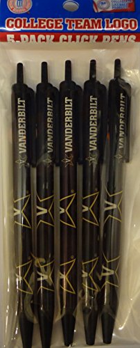 Vanderbilt Commodores Retractable Pen Set - 5 Pack