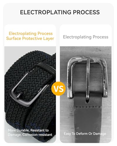 Stretch Belt for Men - Adjustable Braided Nylon Elastic Belt
