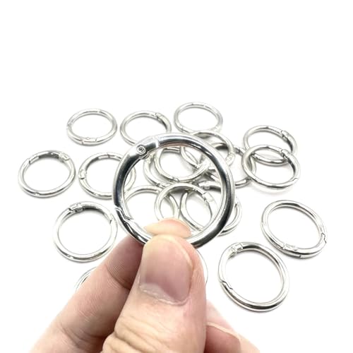 20 Pack 1 Inch Zinc Alloy Carabiner Clips - Silver