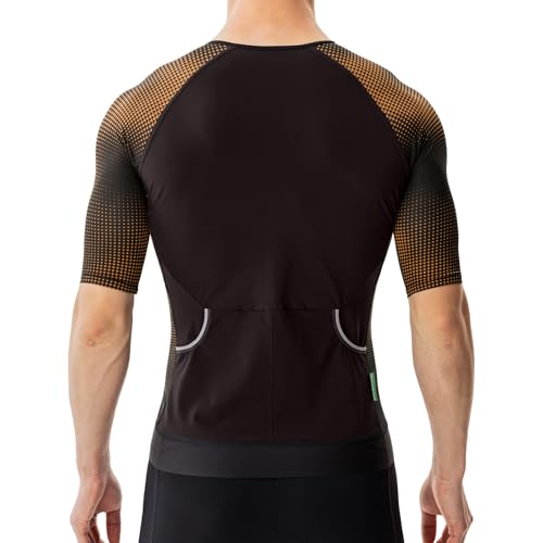 Men's Triathlon Top - Full Zip Short Sleeve Shirt, Quick-Dry, UPF 50+