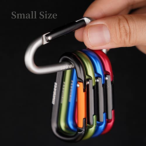 Mini Aluminum Carabiner Clip Keychain - 2 Pack, Small Orange