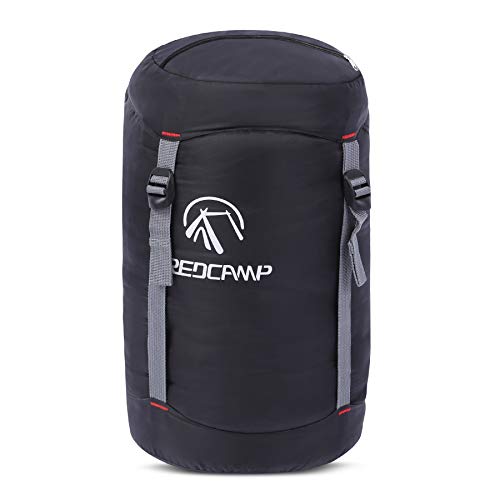 REDCAMP Black 40L Nylon Compression Stuff Sack for Sleeping Bags - Lightweight Backpacking Gear