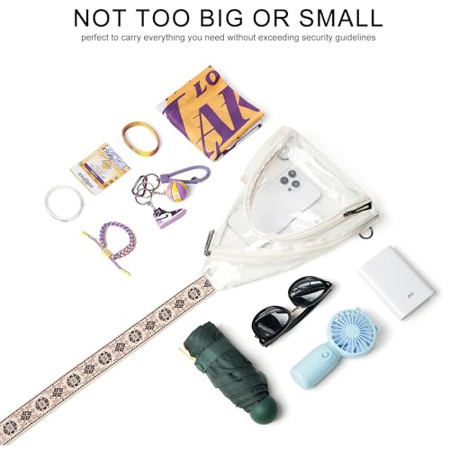 Clear Crossbody Bag for Stadium Events - Beige 12x12x6